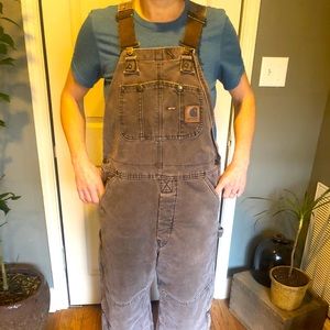 Carhartt quilt lined work bib overalls